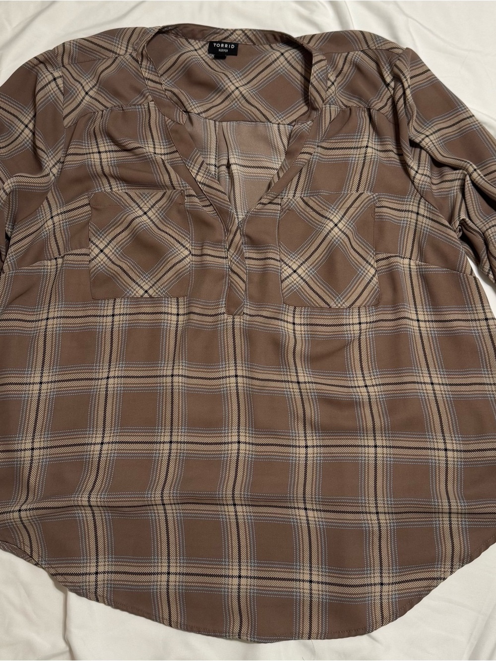 torrid Brown Plaid Button-Style Men's Shirt